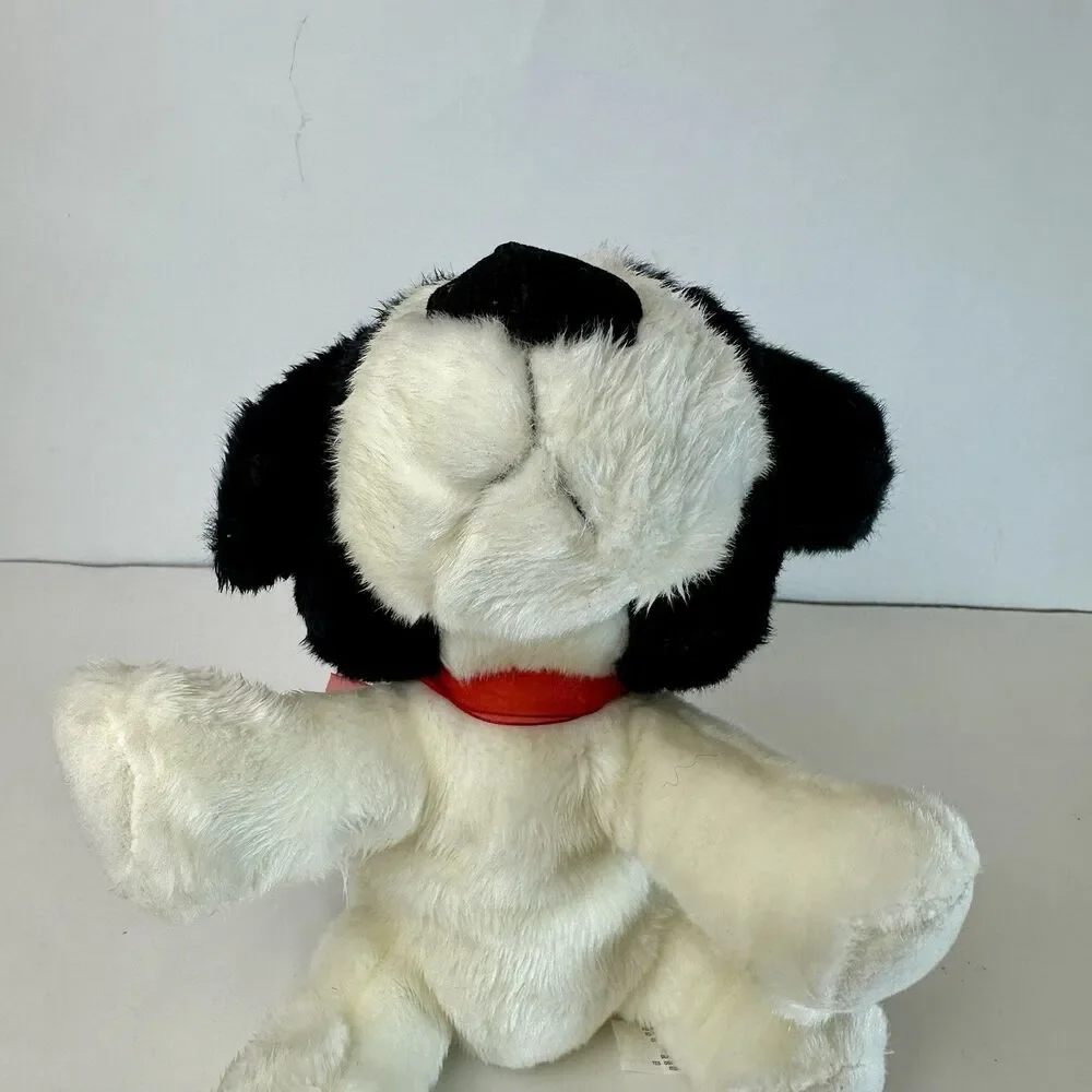 Russ Berrie Marshmallow Dog Plush Stuffed Animal White & Black Soft 9
